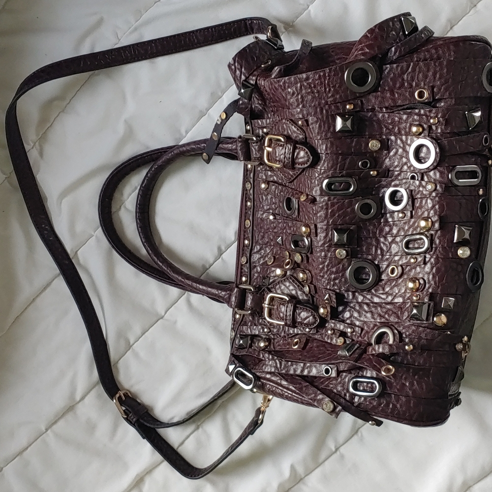 Purple Faux Leather hand bag